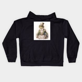 Storybook Illustration Frog Anthropomorphic Animals Portrait Kids Hoodie